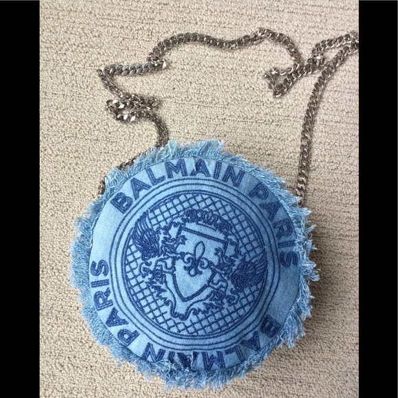 Balmain Denim Disco Circle Crossbody/ Shoulder Bag - Picture 5 of 8